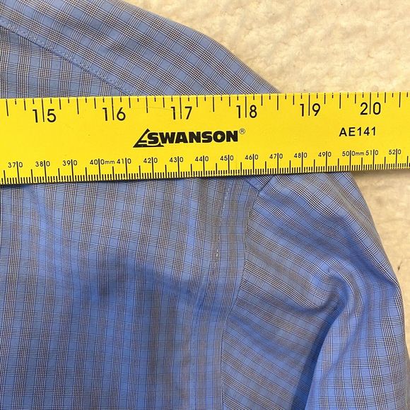 Neiman Marcus long sleeve button‎ down mens plaid shirt Size 16 32/33 Cotton - Picture 9 of 10